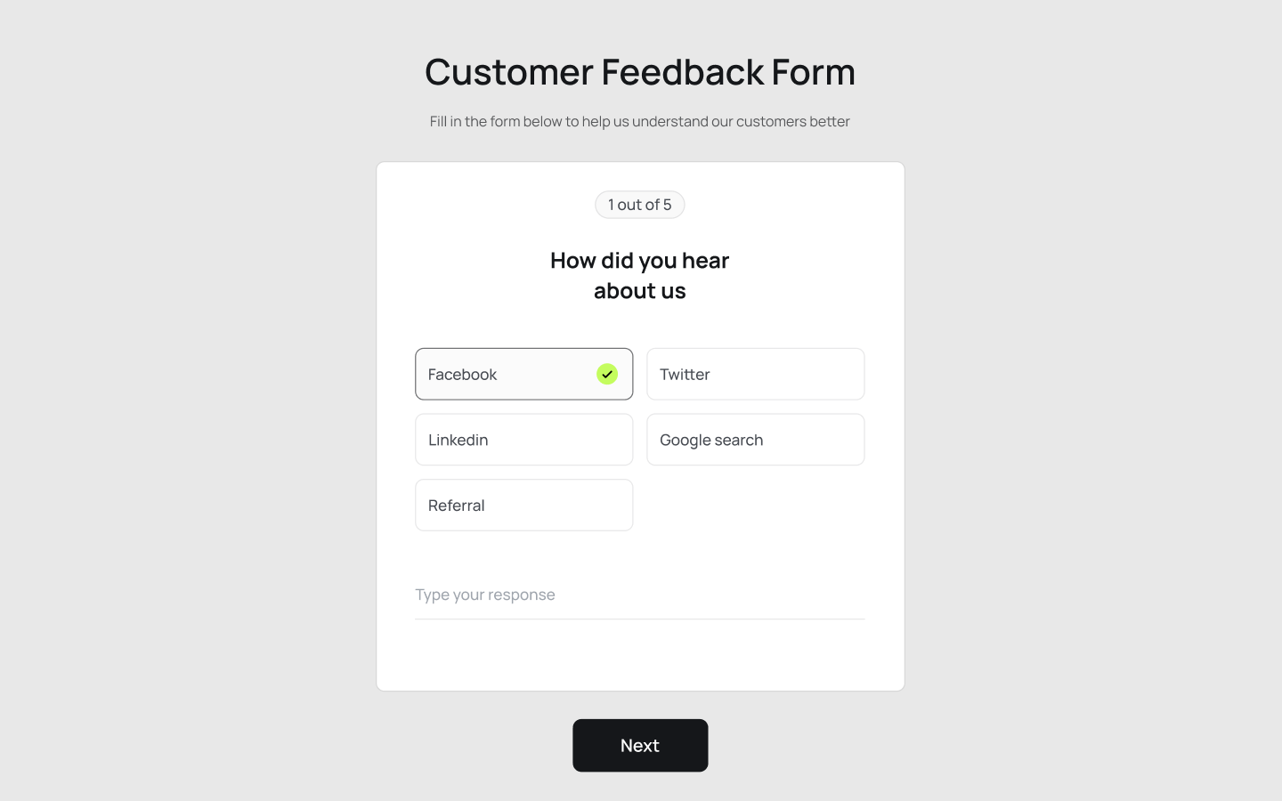flow Multiform Component Customer Feedback Form 1